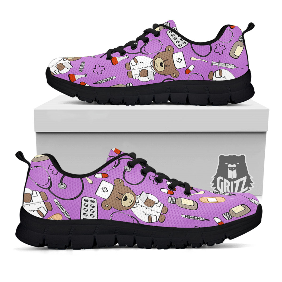 Pink Teddy Bear Nurse - Sneakers-grizzshop