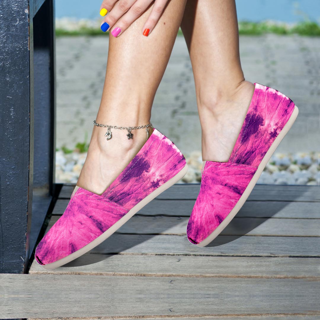 Pink Tie Dye Canvas Shoes-grizzshop