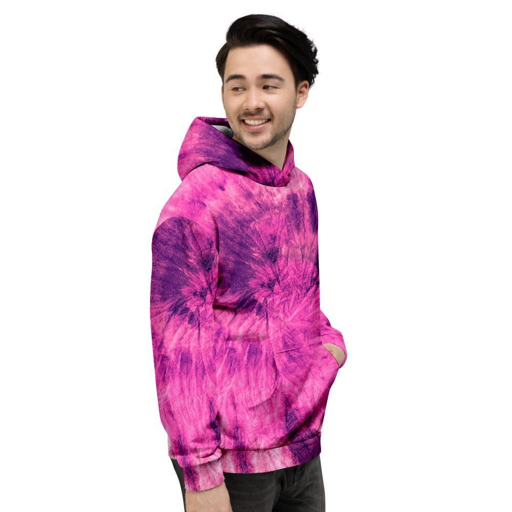 Pink Tie Dye Men's Hoodie-grizzshop