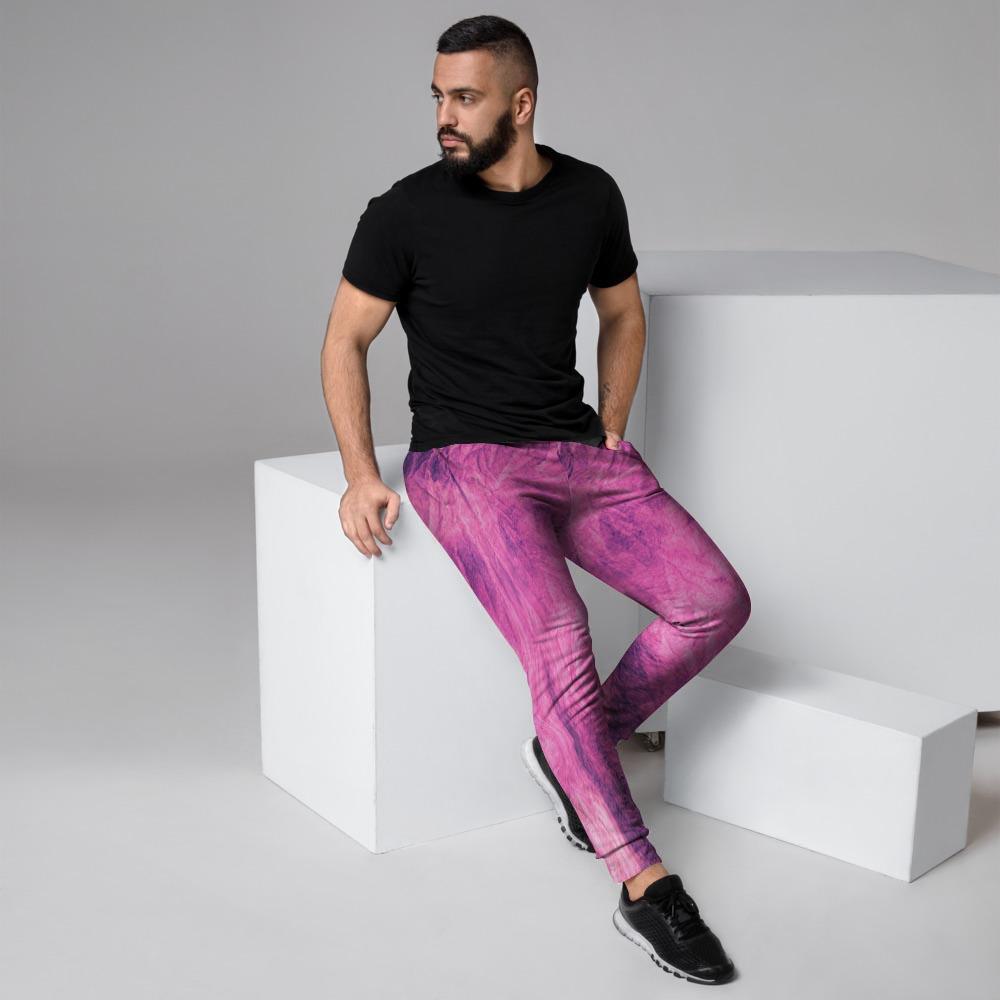 Pink Tie Dye Men's Joggers-grizzshop