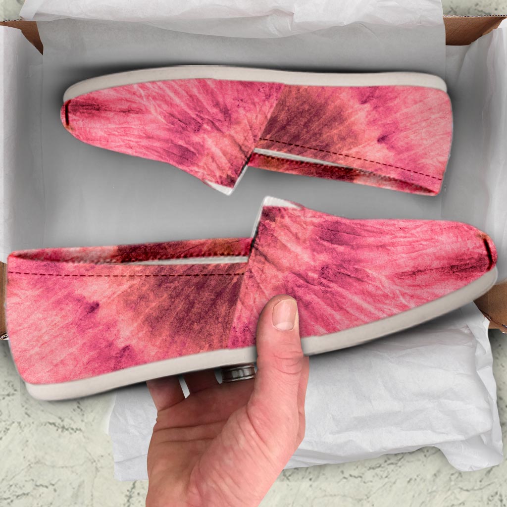 Pink Tie Dye Print Canvas Shoes-grizzshop
