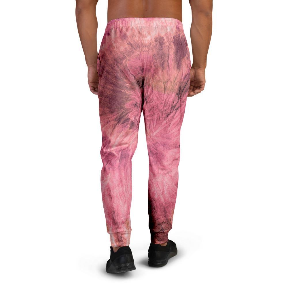 Pink Tie Dye Print Men's Joggers-grizzshop