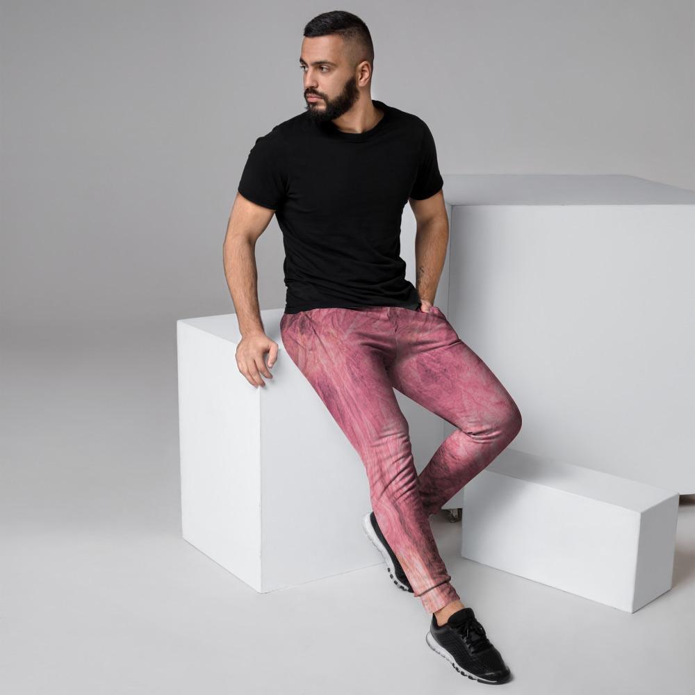 Pink Tie Dye Print Men's Joggers-grizzshop