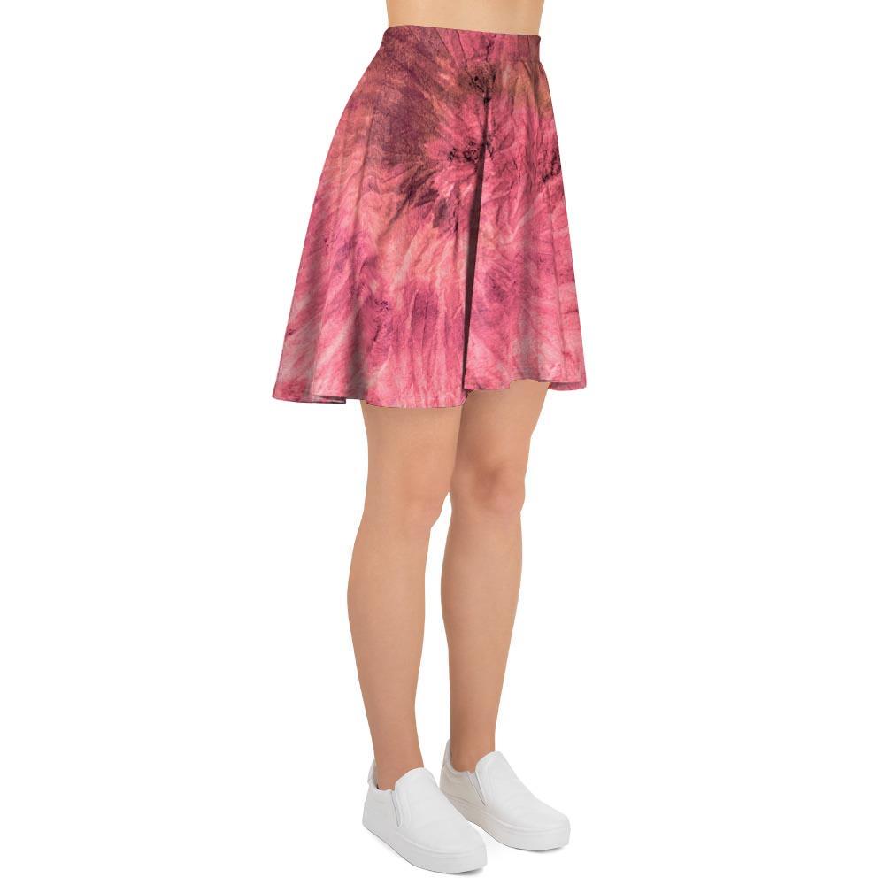 Pink Tie Dye Print Women's Skirt-grizzshop