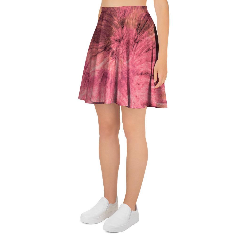 Pink Tie Dye Print Women's Skirt-grizzshop