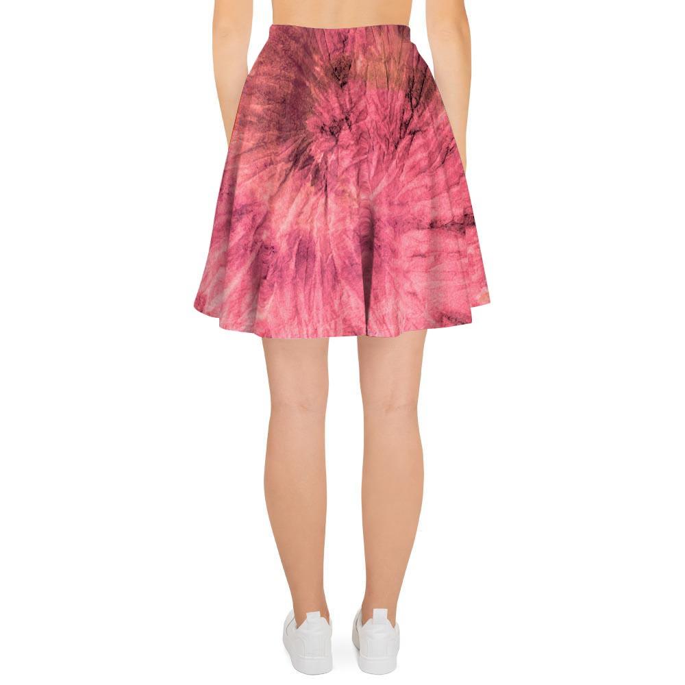 Pink Tie Dye Print Women's Skirt-grizzshop