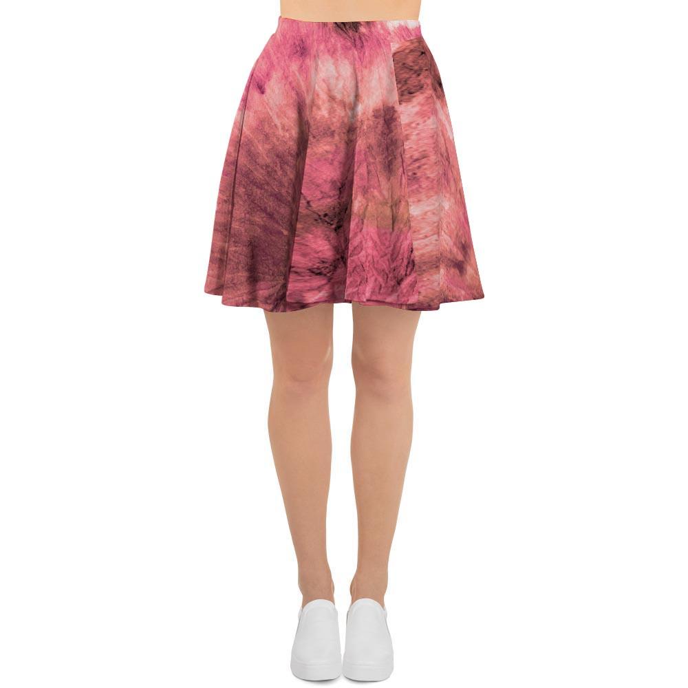 Pink Tie Dye Print Women's Skirt-grizzshop