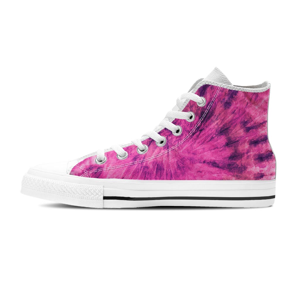 Pink Tie Dye Women's High Top Shoes-grizzshop