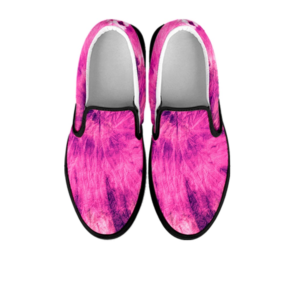 Pink Tie Dye Women's Slip On Sneakers-grizzshop