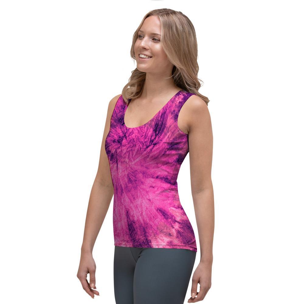 Pink Tie Dye Women's Tank Top-grizzshop