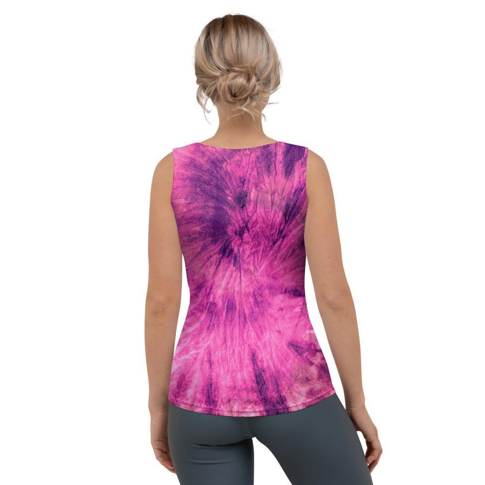 Pink Tie Dye Women's Tank Top-grizzshop