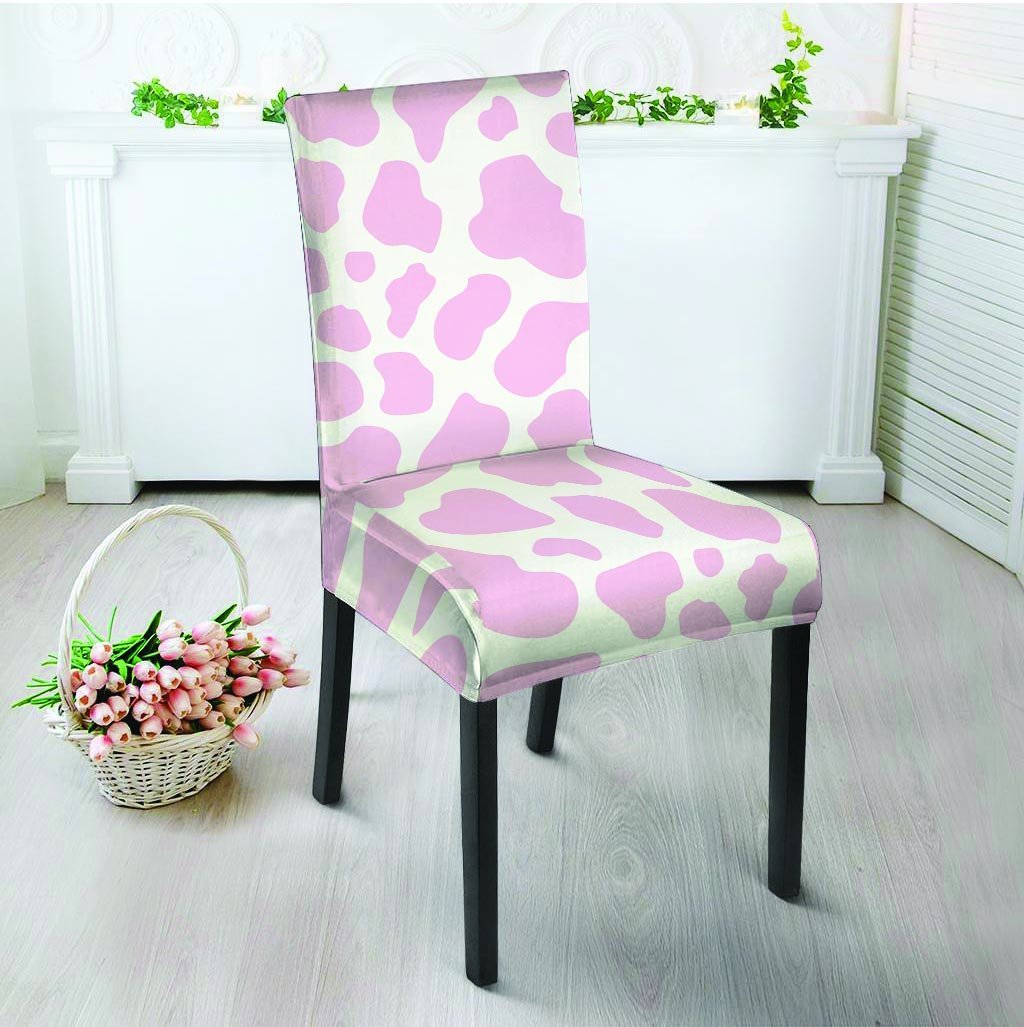 Pink White Cow Print Chair Cover-grizzshop