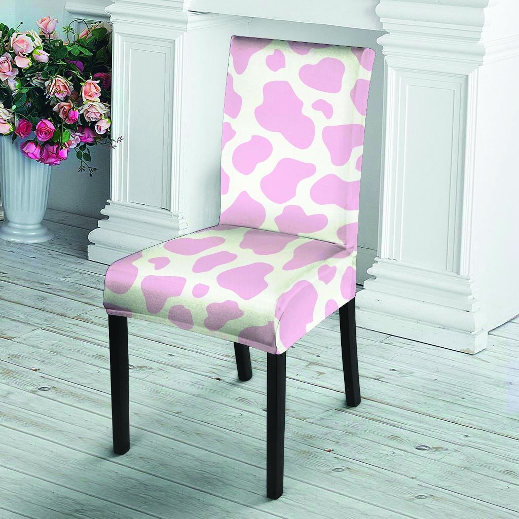 Pink White Cow Print Chair Cover-grizzshop