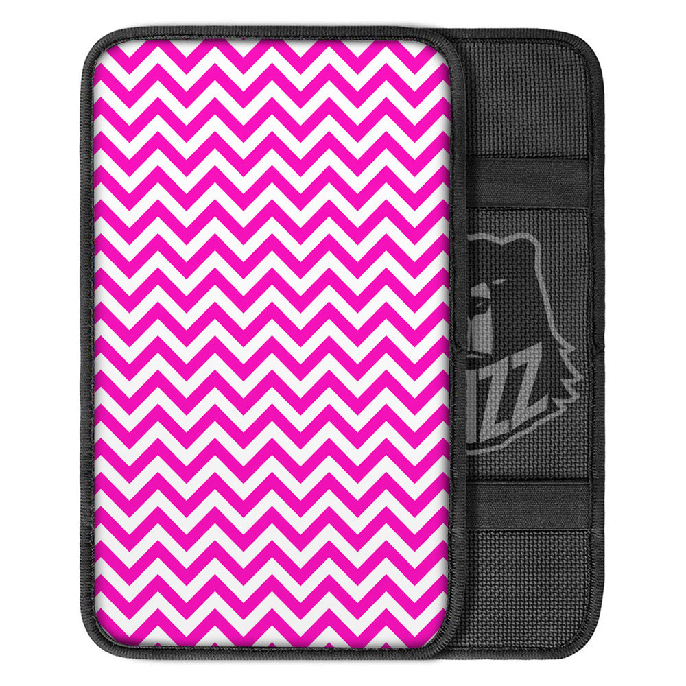 Pink Zigzag Print Pattern Car Center Console Cover-grizzshop