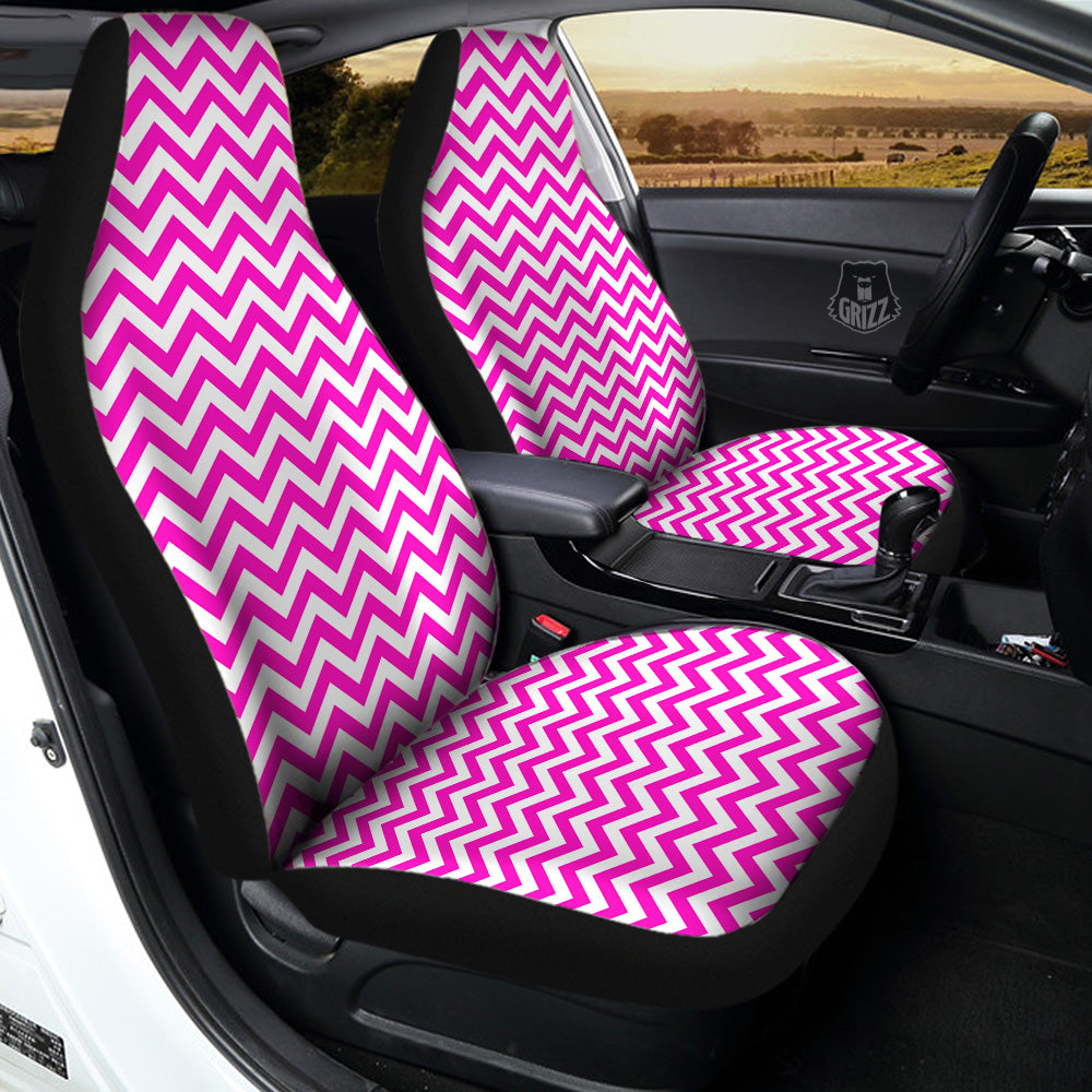 Pink Zigzag Print Pattern Car Seat Covers-grizzshop