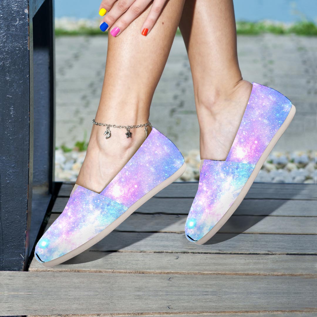 Pink and Blue Galaxy Space Canvas Shoes-grizzshop