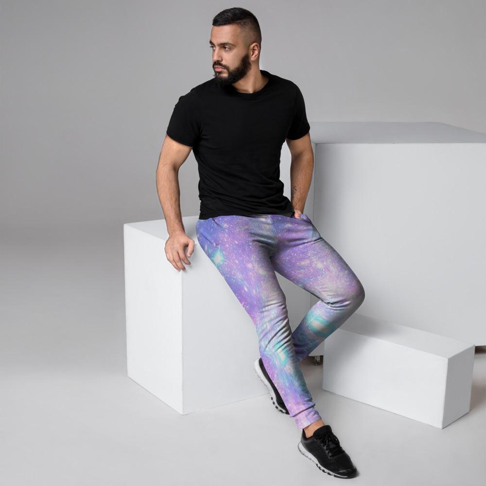 Pink and Blue Galaxy Space Men's Joggers-grizzshop