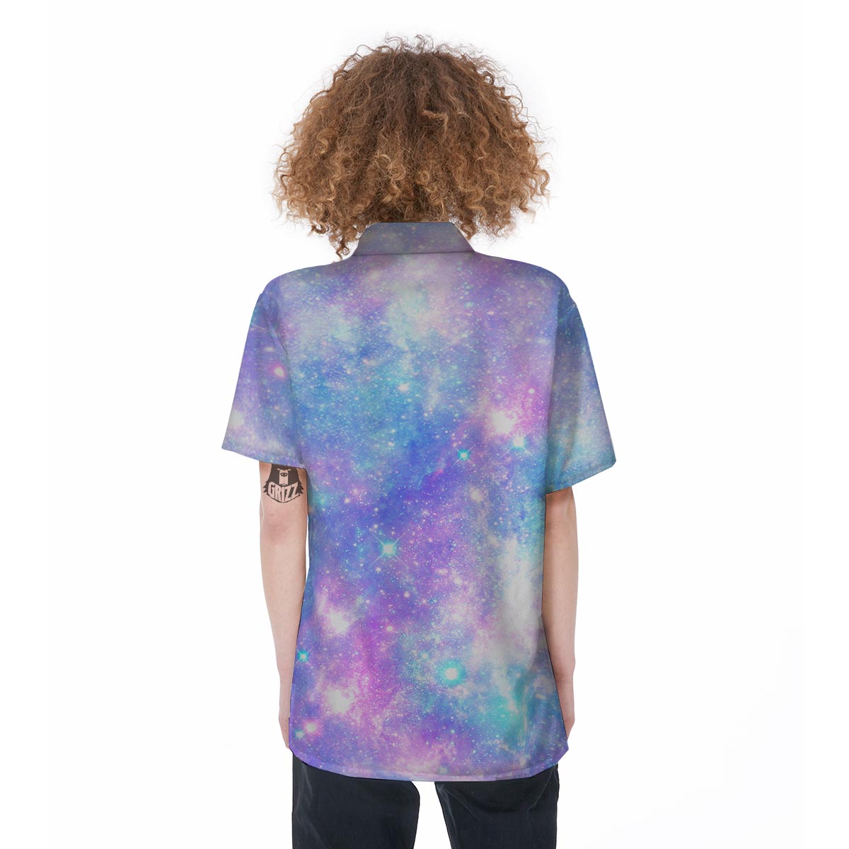 Pink and Blue Galaxy Space Women's Short Sleeve Shirts-grizzshop