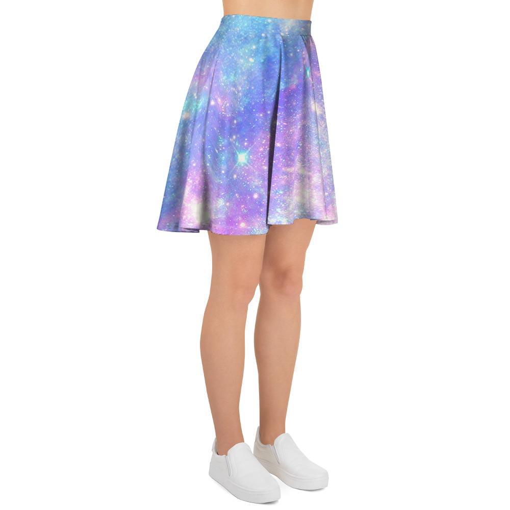 Pink and Blue Galaxy Space Women's Skirt-grizzshop