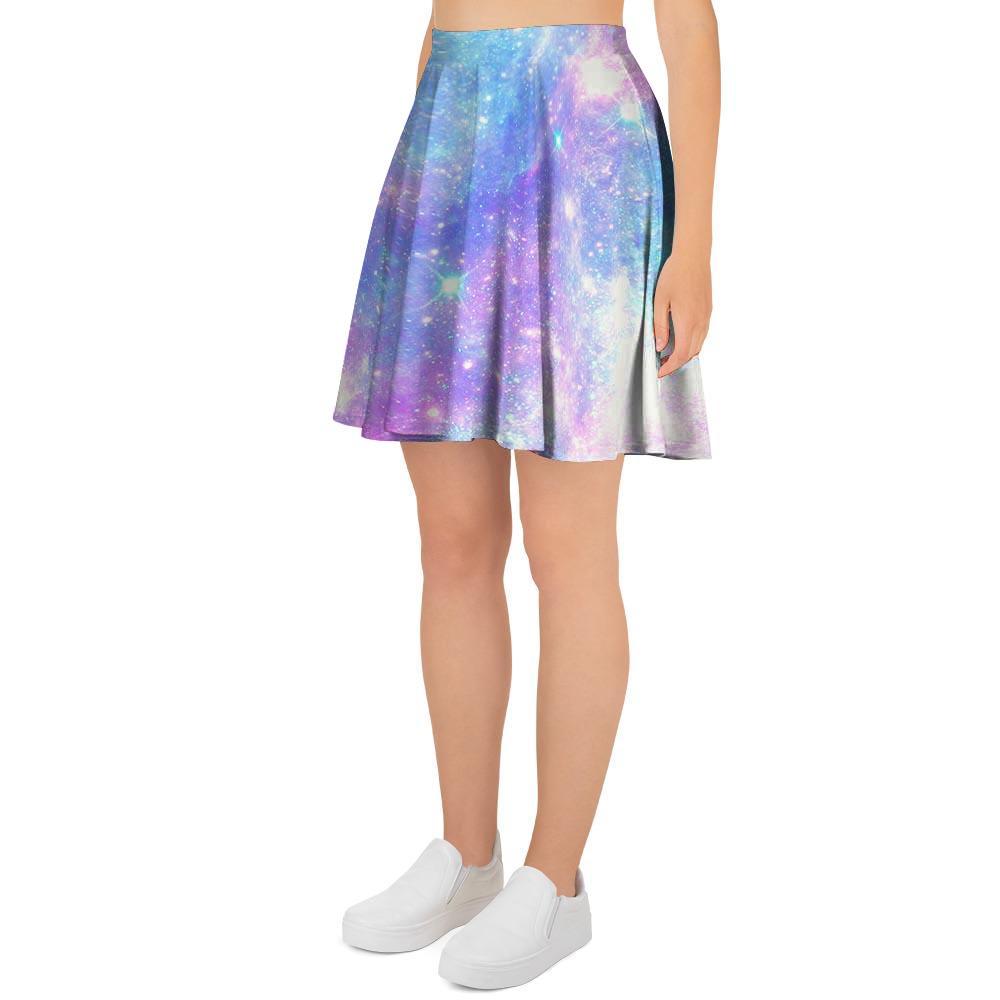 Pink and Blue Galaxy Space Women's Skirt-grizzshop