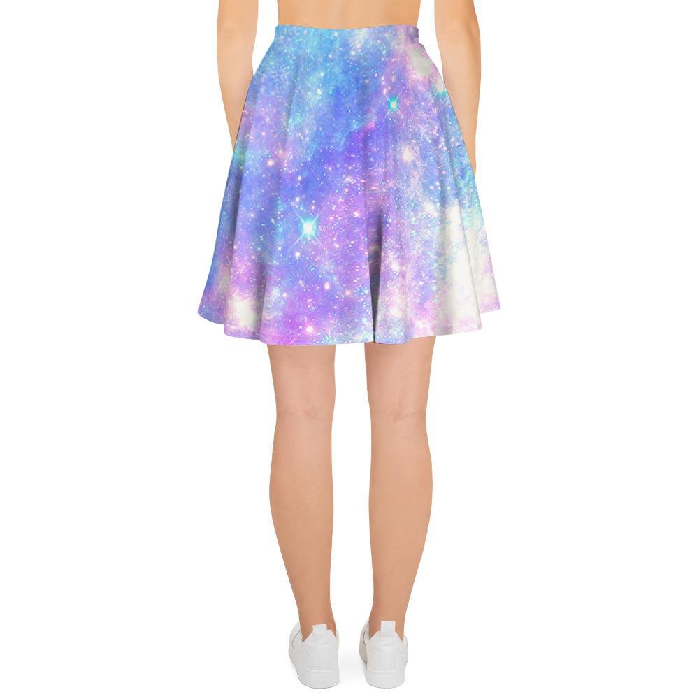 Pink and Blue Galaxy Space Women's Skirt-grizzshop