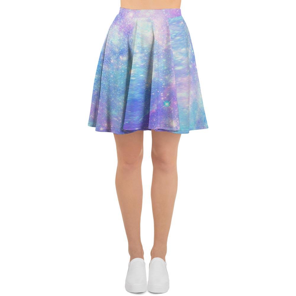 Pink and Blue Galaxy Space Women's Skirt-grizzshop