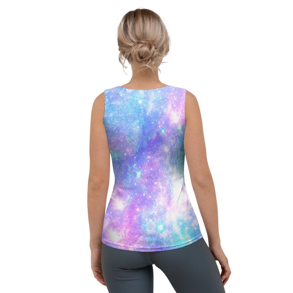 Pink and Blue Galaxy Space Women's Tank Top-grizzshop