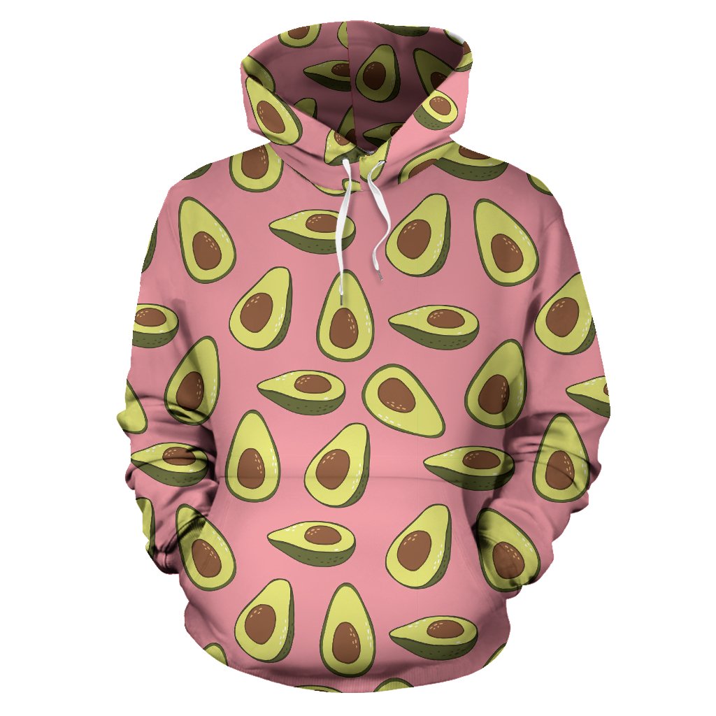 Pink Avocado Pattern Print Women Men Pullover Hoodie-grizzshop