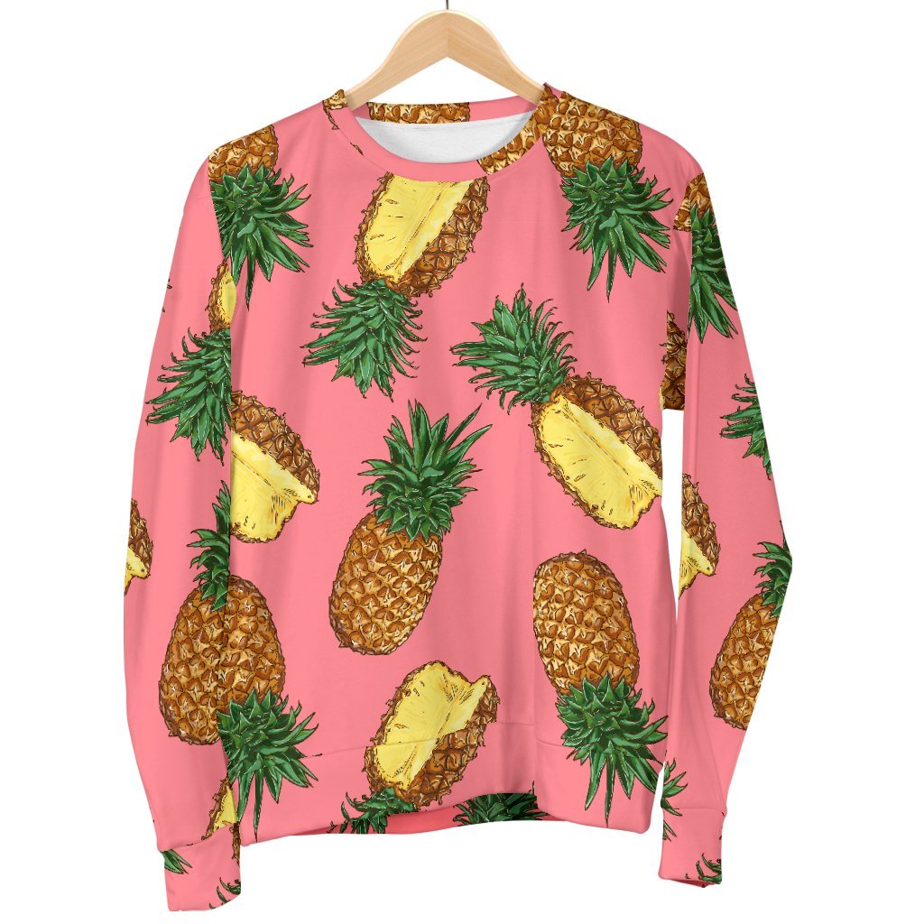 Pink Cutting Pineapple Print Sweatshirt-grizzshop