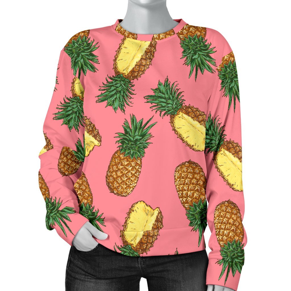 Pink Cutting Pineapple Print Sweatshirt-grizzshop