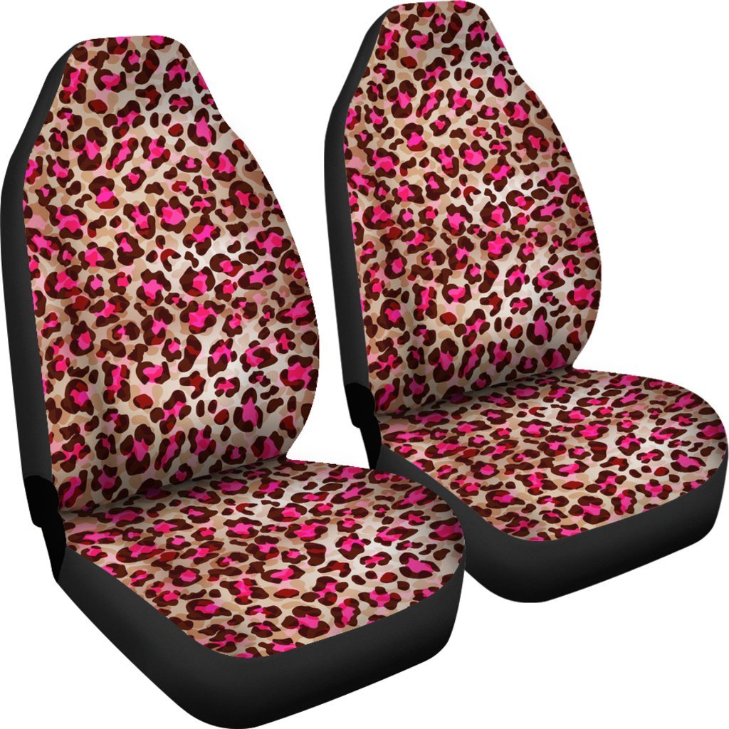 Pink Dot Cheetah Leopard Pattern Print Universal Fit Car Seat Cover-grizzshop