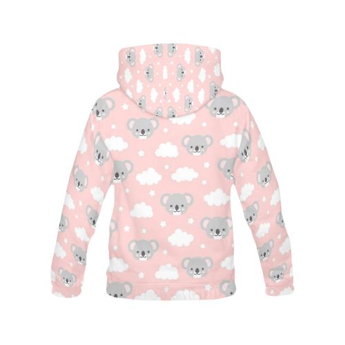 Pink Koala Pattern Print Men Pullover Hoodie-grizzshop