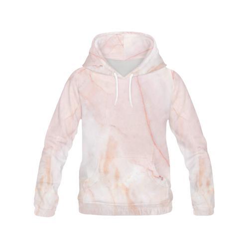 Pink Marble Pattern Print Men Pullover Hoodie-grizzshop