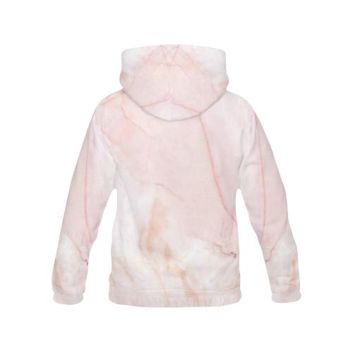Pink Marble Pattern Print Women Pullover Hoodie-grizzshop