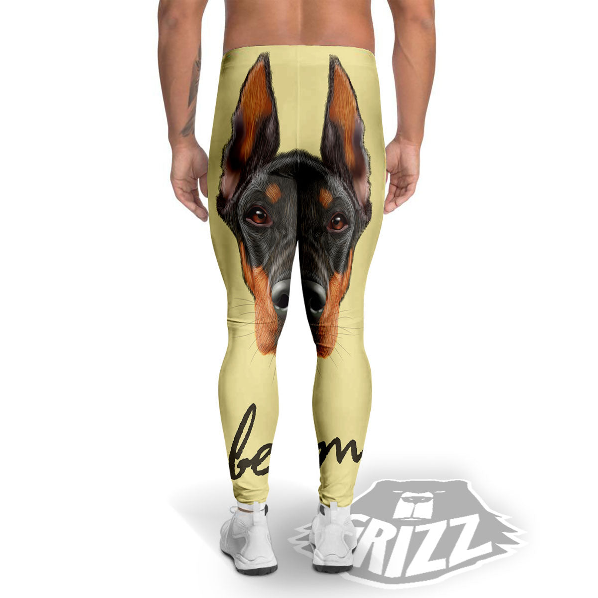 Pinscher Doberman Print Men's Leggings-grizzshop
