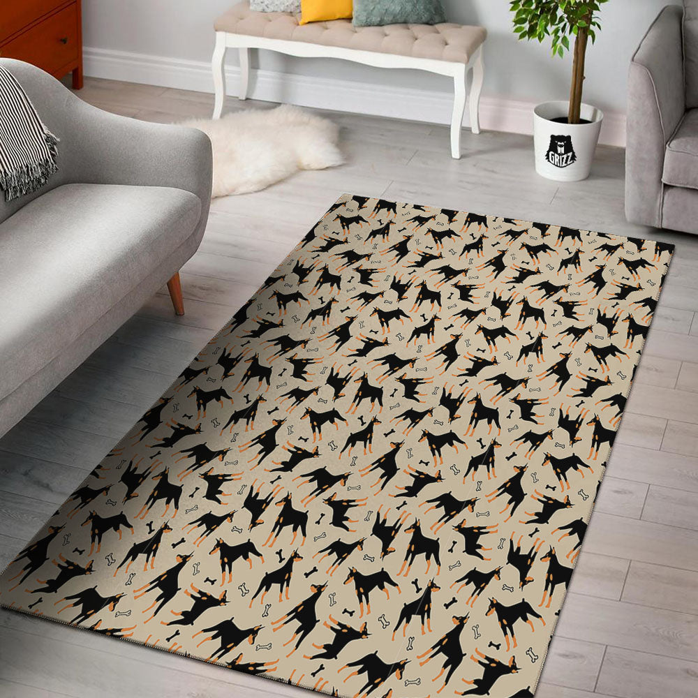 Pinscher Doberman Print Pattern Floor Mat-grizzshop