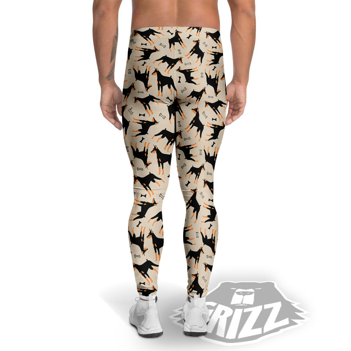 Pinscher Doberman Print Pattern Men's Leggings-grizzshop