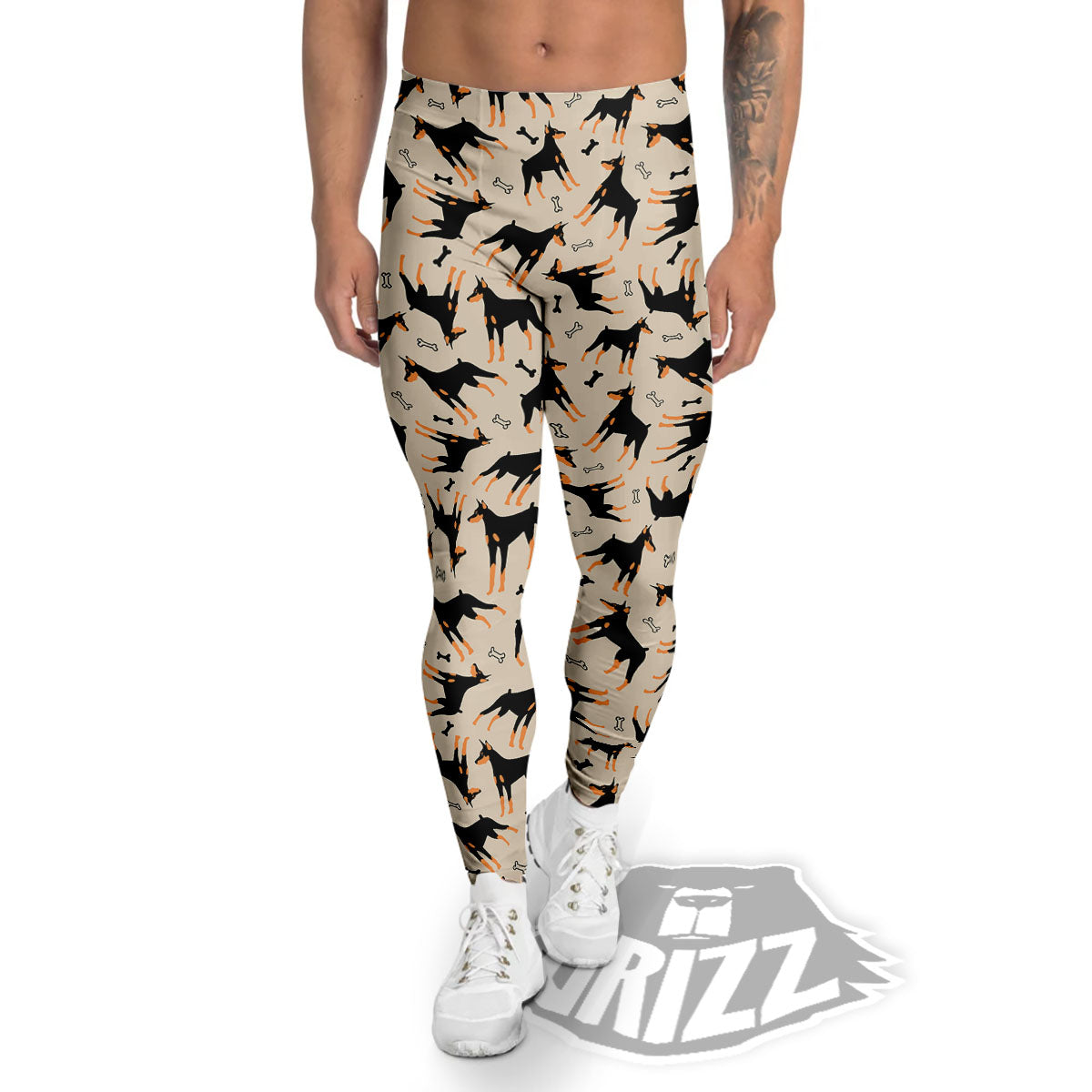 Pinscher Doberman Print Pattern Men's Leggings-grizzshop