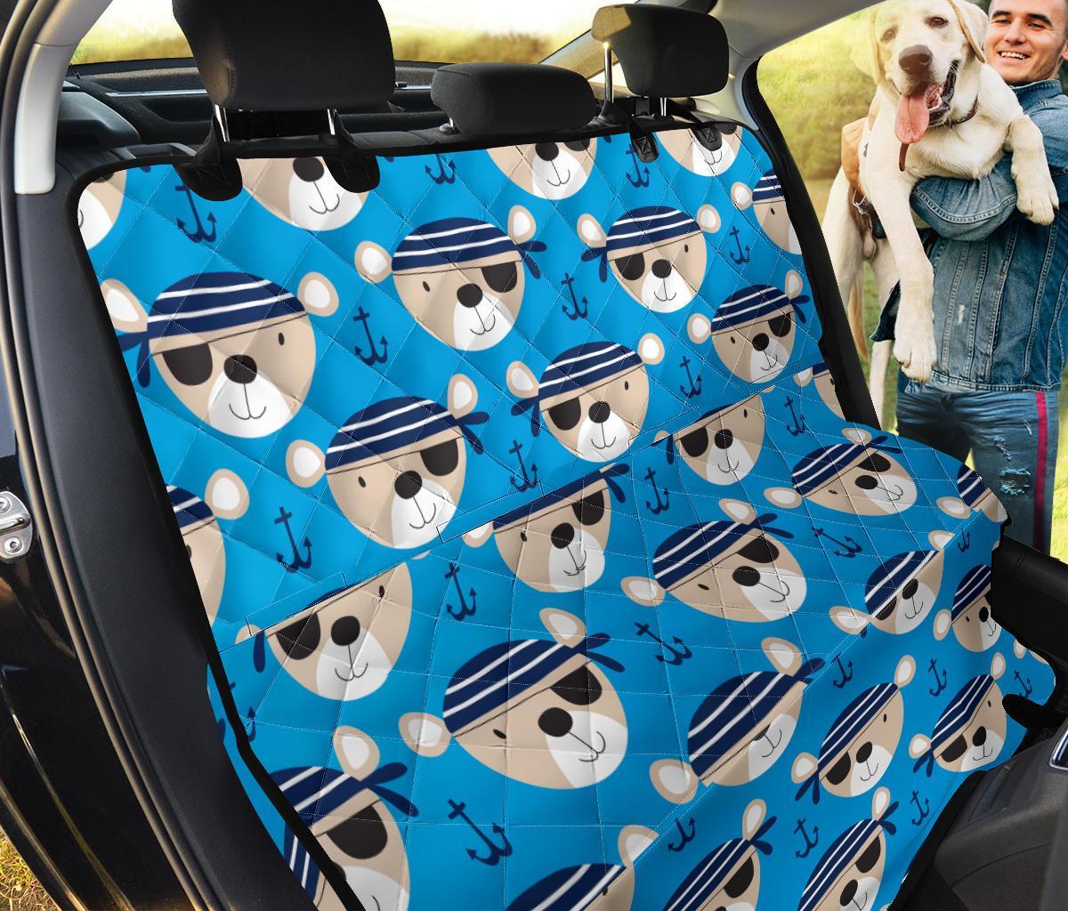 Pirate Bear Pattern Print Pet Car Seat Cover-grizzshop
