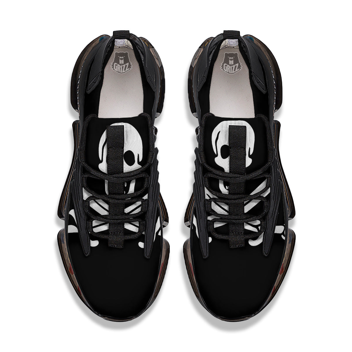Pirate Flag Calico Jack Print Black Gym Shoes-grizzshop
