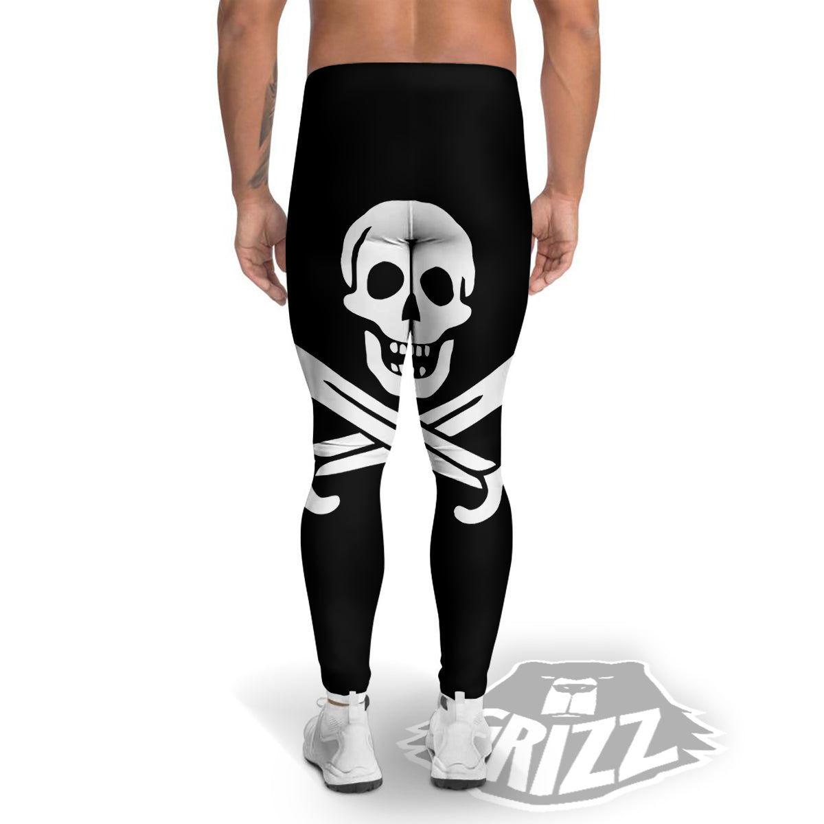 Pirate Flag Calico Jack Print Men's Leggings-grizzshop