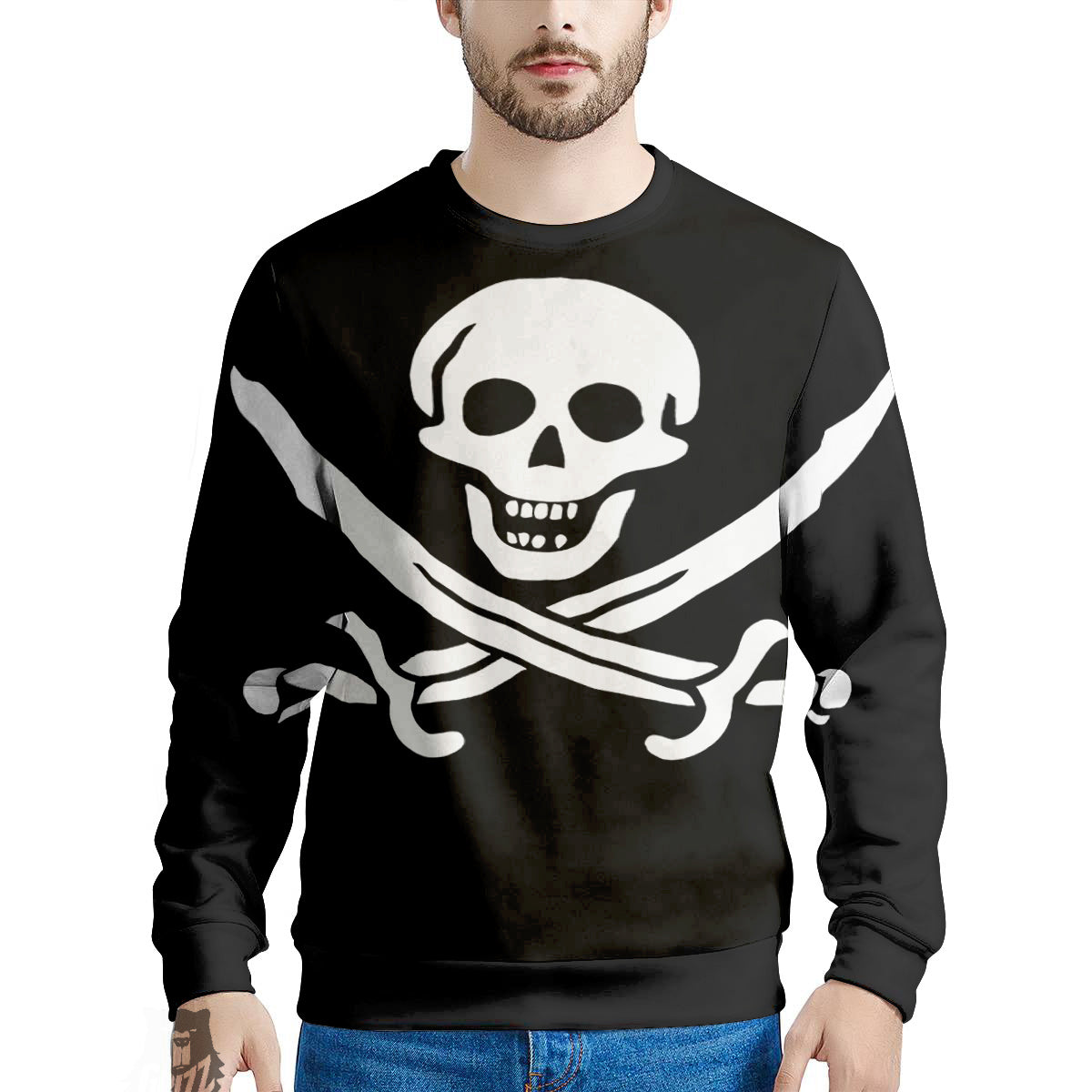 Pirate Flag Calico Jack Print Men's Sweatshirt-grizzshop