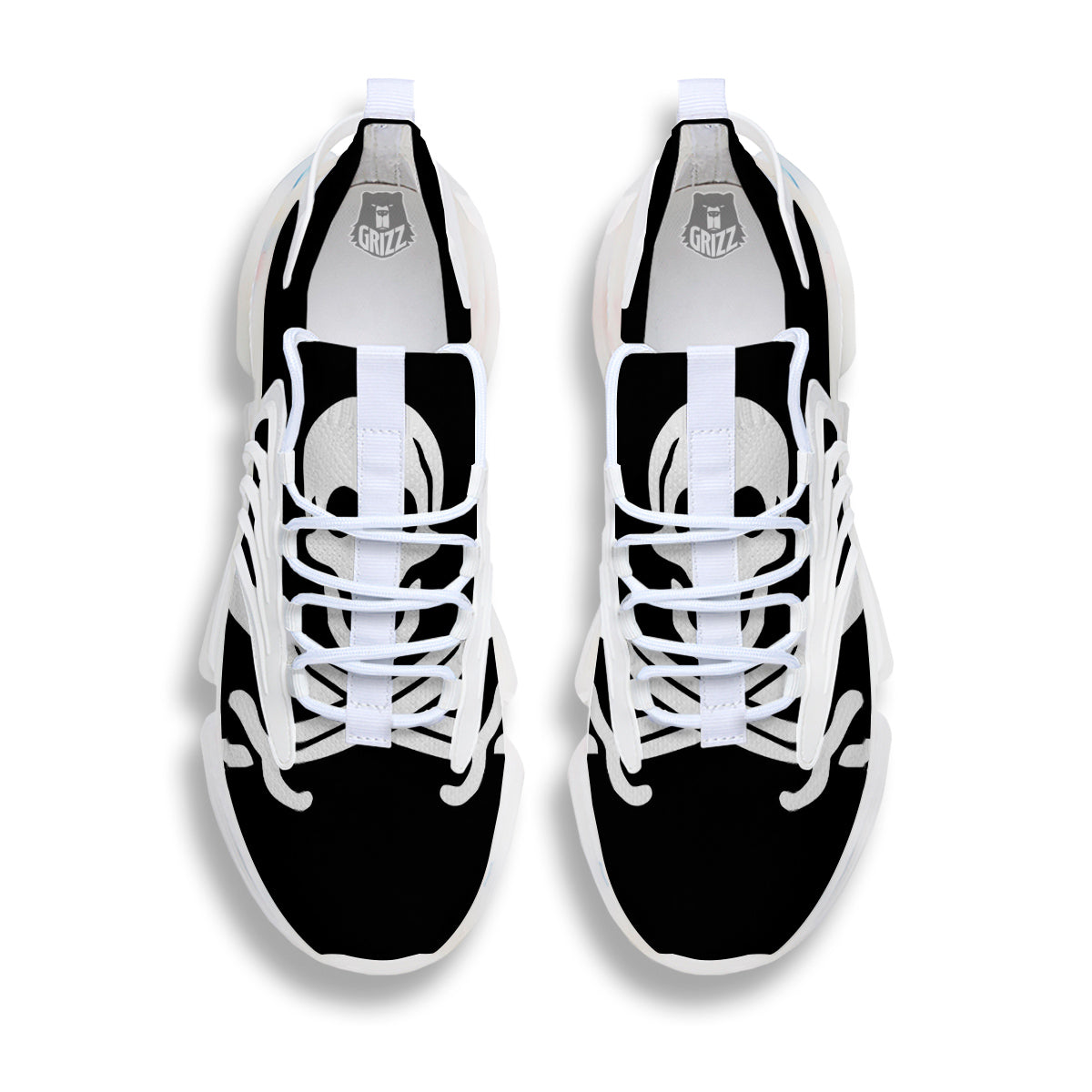 Pirate Flag Calico Jack Print White Gym Shoes-grizzshop