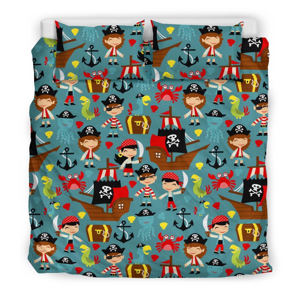 Pirate Pattern Print Duvet Cover Bedding Set-grizzshop