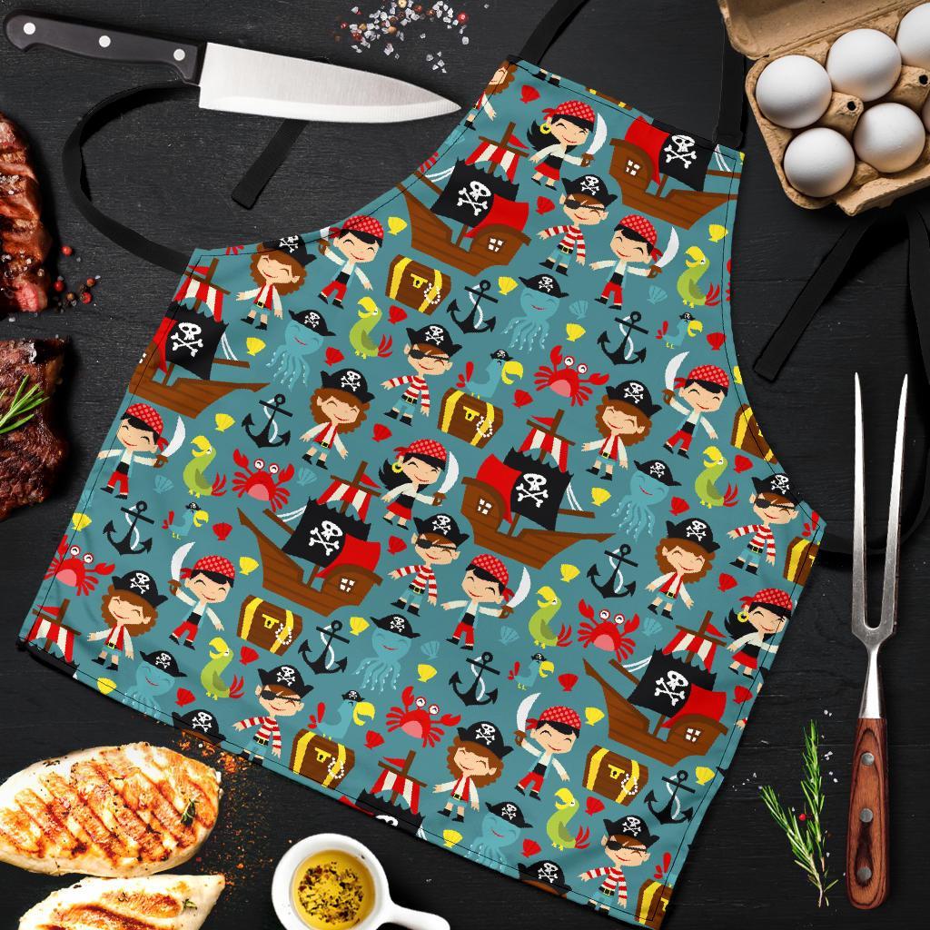 Pirate Pattern Print Men's Apron-grizzshop