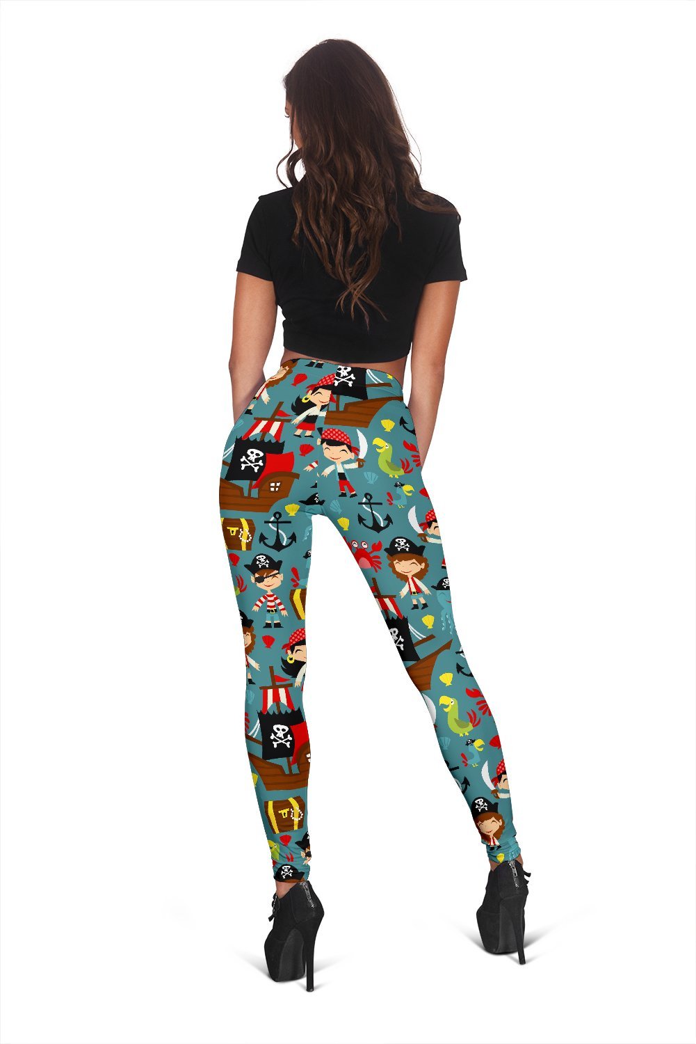 Pirate Pattern Print Women Leggings-grizzshop