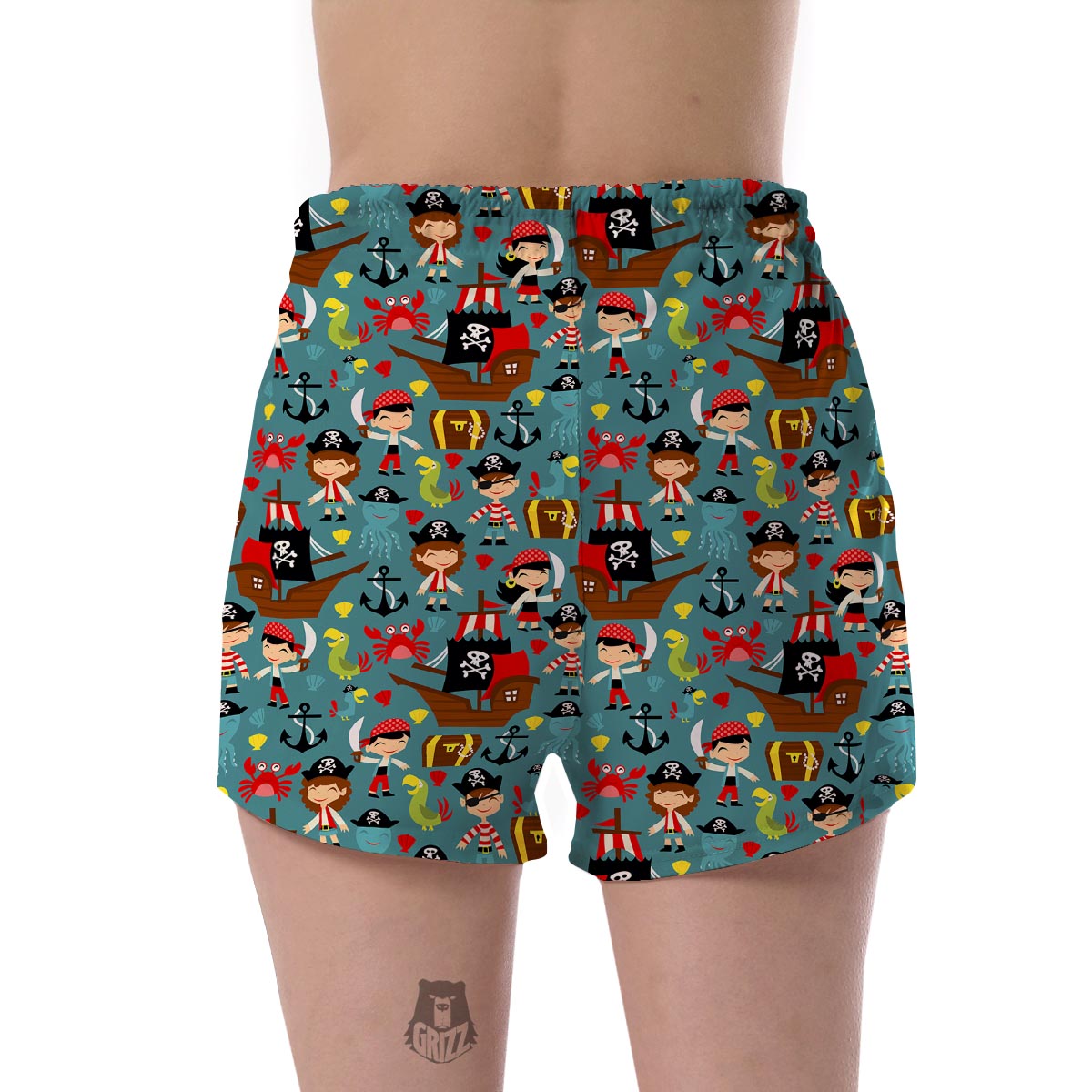 Pirate Pattern Print Women's Shorts-grizzshop