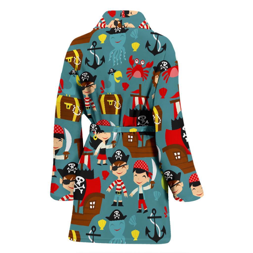 Pirate Pattern Print Women Long Robe-grizzshop