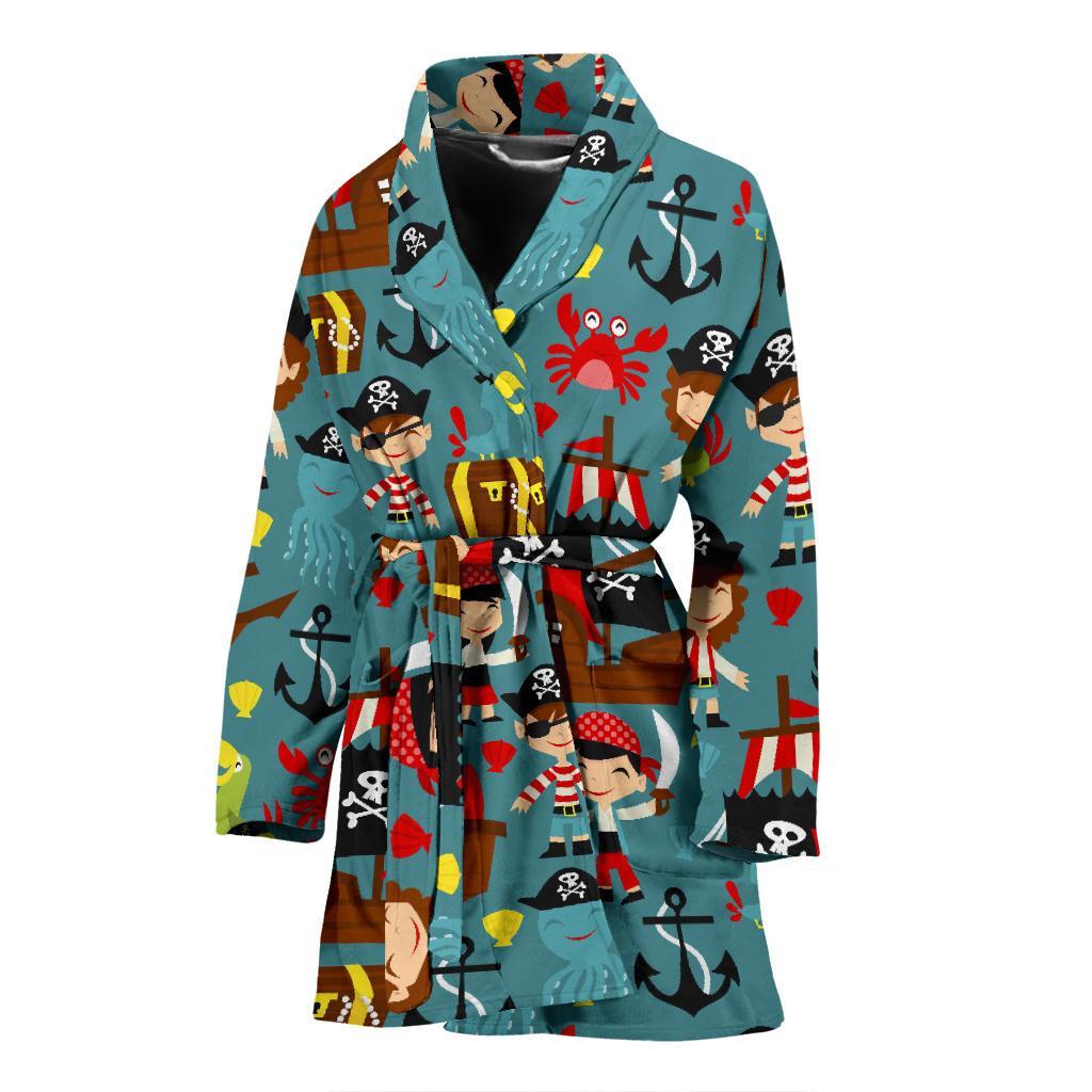 Pirate Pattern Print Women Long Robe-grizzshop