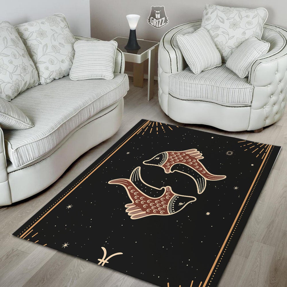 Pisces Constellation Print Floor Mat-grizzshop